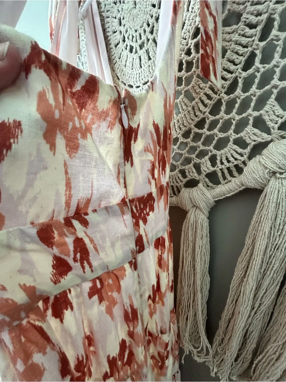 House of Harlow 1960 Cream Maxi Dress with Rust Floral Print